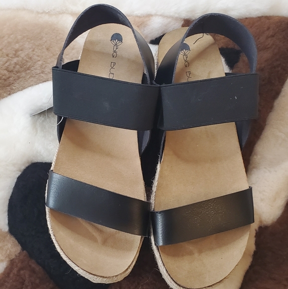 Big Buddha Shoes - Big Buddha black platform sandals 10